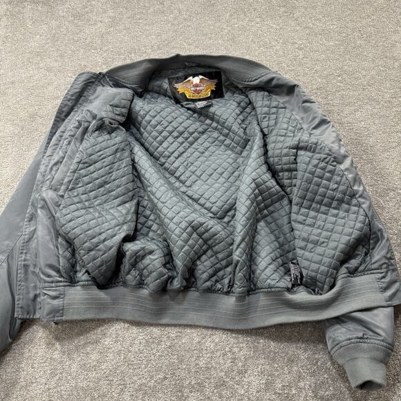 Genuine Harley Davidson Twin Cam 88 Nylon Bomber Jacket Quilt Lined Unisex Sz XS - Picture 14 of 16